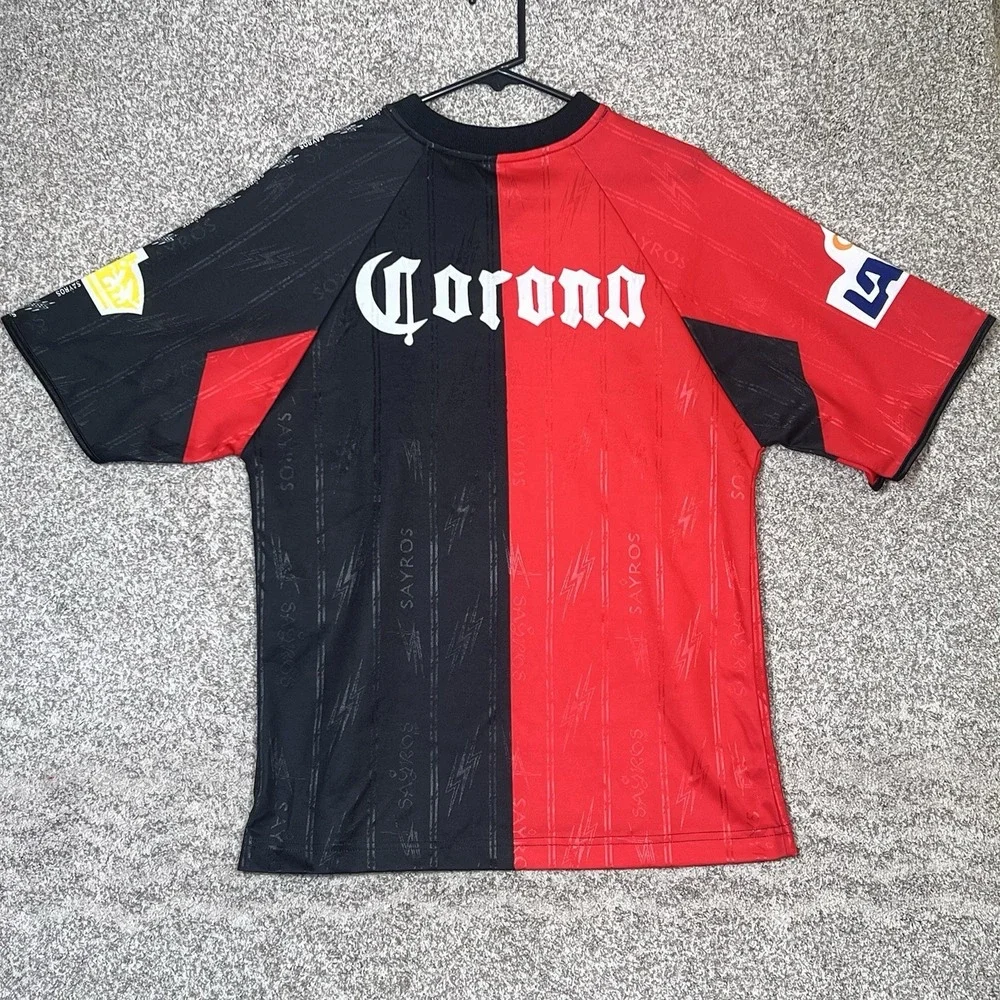 Vintage Club Athletica Jersey Mens Medium Black Red Soccer Short Sleeve‎ 90's